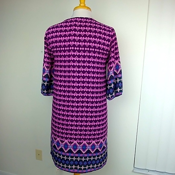 EVERLY: V neck jewel tone shift tunic dress S, EUC - Picture 5 of 7